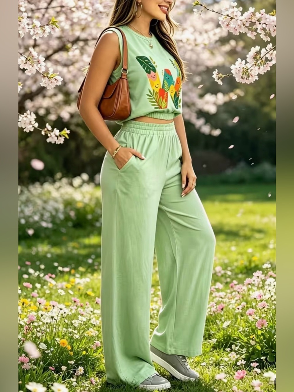 NWT Pants/Blouse summer set. Pit to pit : 21 inches. Elastic waist on pants.💚💚